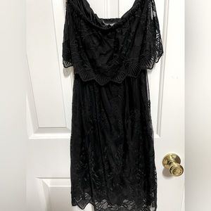 Strapless Lace Dress with semi open back